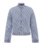 Giacca trapuntata in denim Indra in blu 