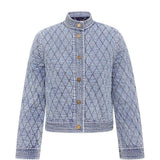 Giacca trapuntata in denim Indra in blu 