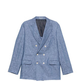 Blazer doppiopetto in blu Brunello cucinelli - uomo 