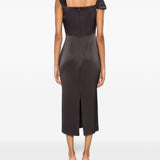 Abito midi con scollo a V in grigio Alex perry - donna 