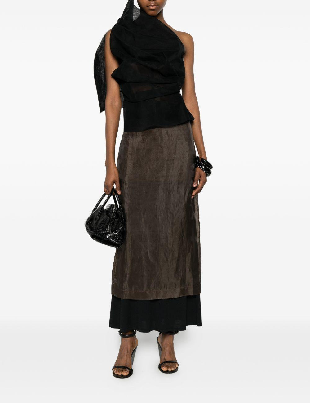 Top drappeggiato asmmetrico in nero Rick owens - donna 