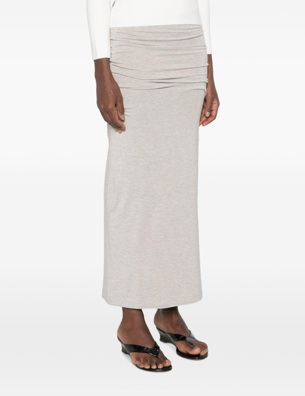 Gonna lunga drappeggiata in grigio 