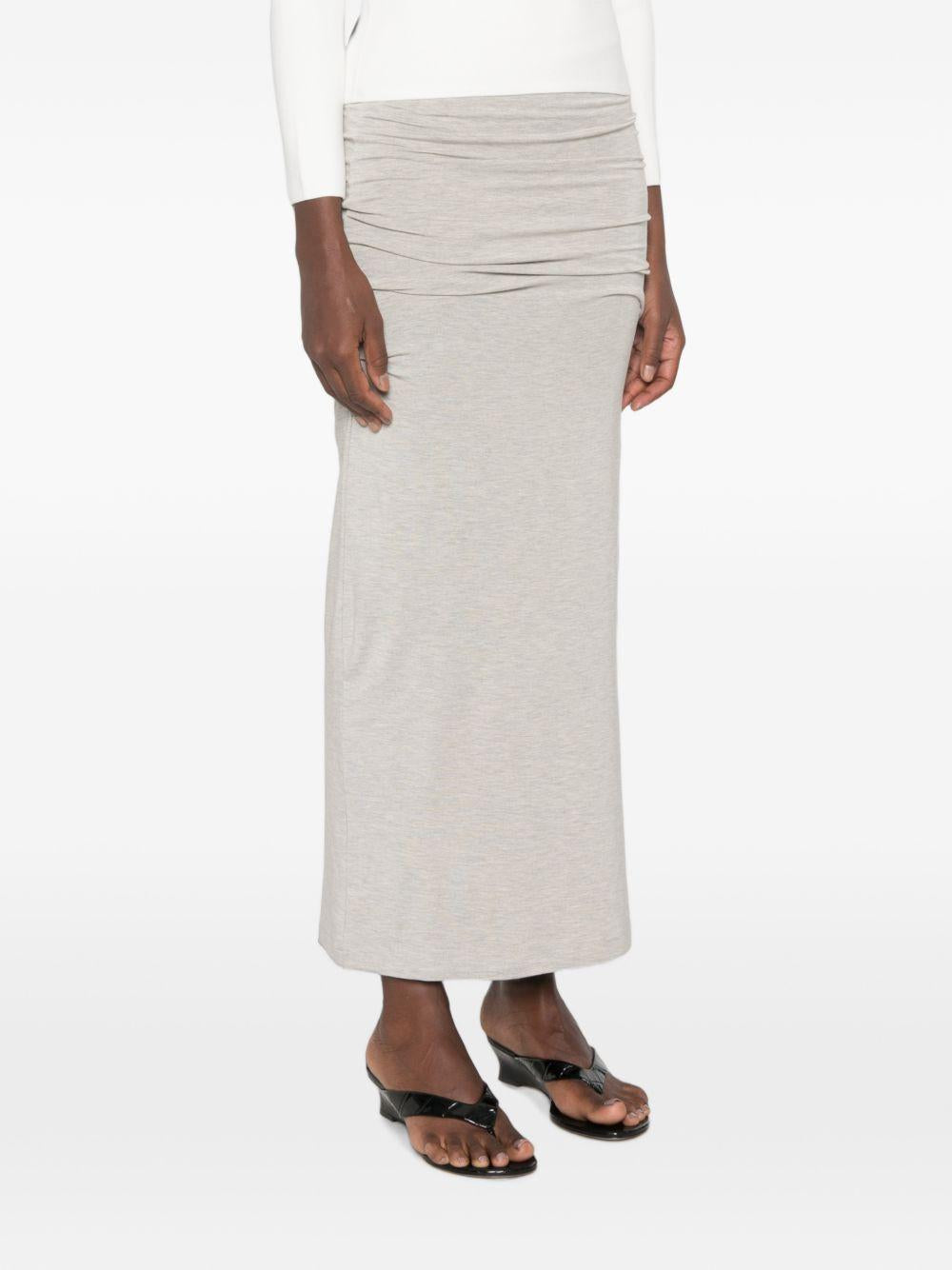 Gonna lunga drappeggiata in grigio 