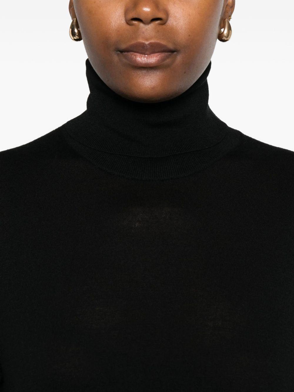 Abito midi a collo alto in nero Toteme - donna 
