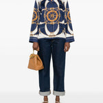 Camicia con stampa grafica in seta multicolore Bally - donna 