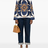 Camicia con stampa grafica in seta multicolore Bally - donna 