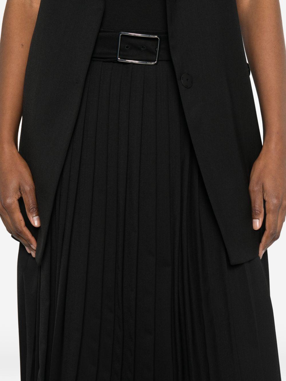 Gonna midi plissettata con cintura in nero Maxmara sportmax - donna 