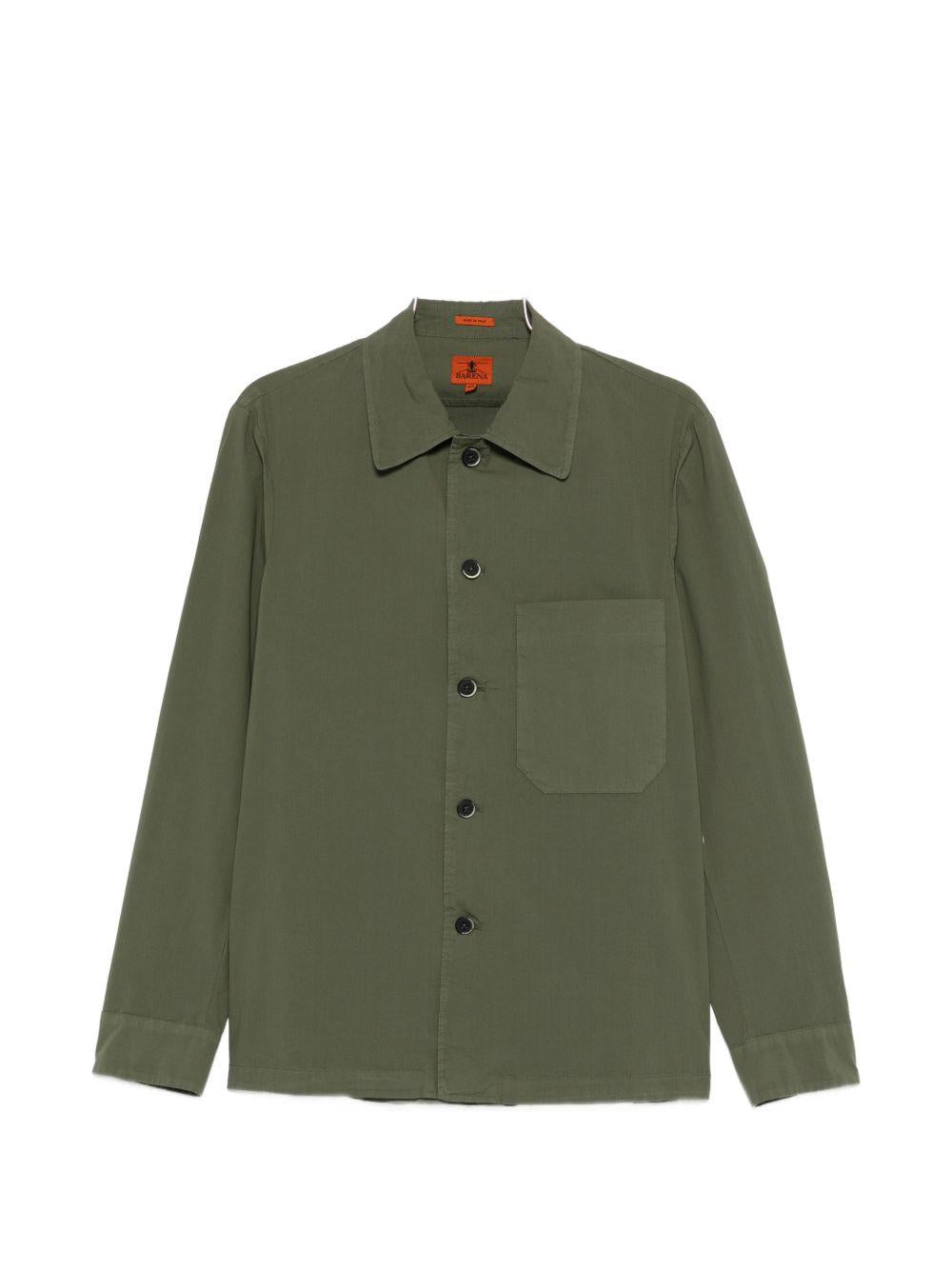 Camicia a maniche lunghe con tasca in verde Barena Venezia - uomo 