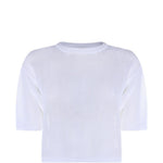 Top crop in maglia papavero in bianco Antonelli - donna 