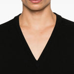 T-shirt con scollo a v in nero Rick owens - uomo 