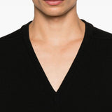 T-shirt con scollo a v in nero Rick owens - uomo 