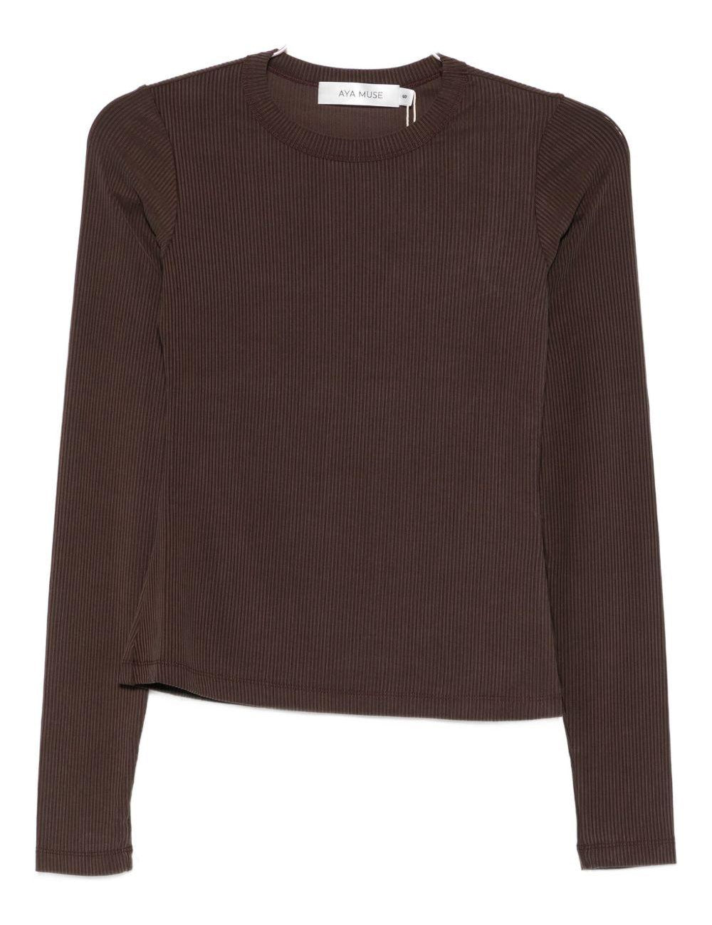 Maglia girocollo in marrone Aya Muse - donna 