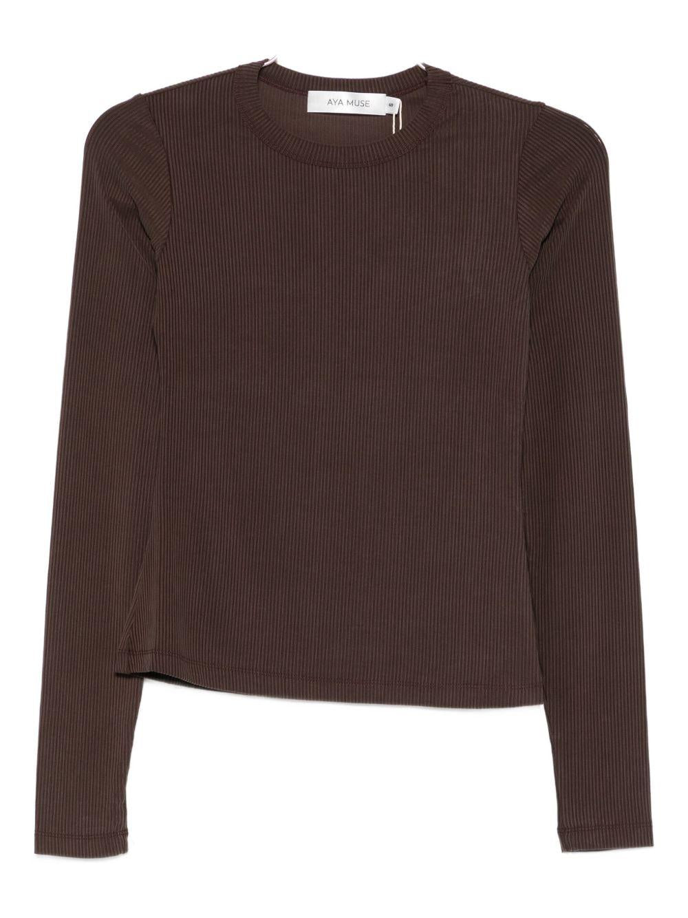 Maglia girocollo in marrone Aya Muse - donna 