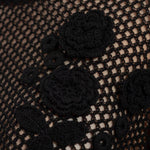 Top all'uncinetto con applicazioni a fiore in nero Ganni - donna 