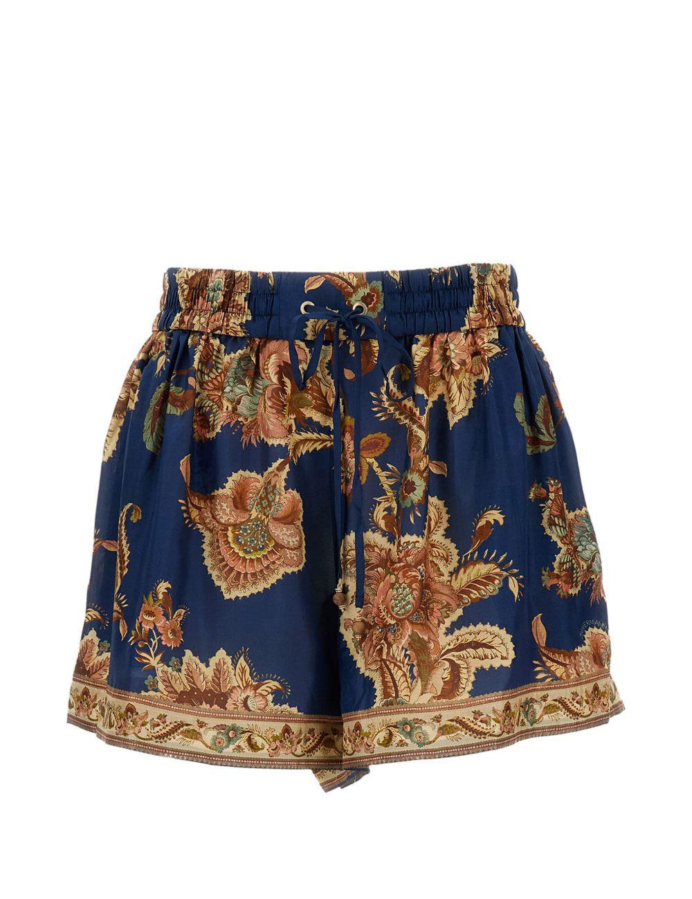 Shorts con stampa paisley aster in blu Zimmermann - donna 