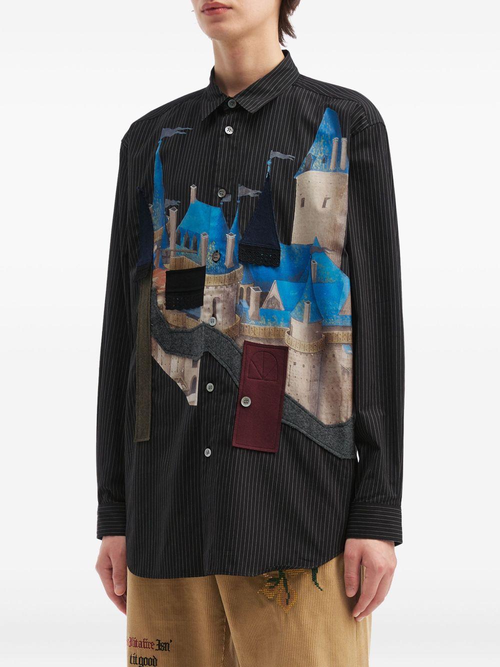 Camicia con stampa grafica in nero Khoki - uomo 