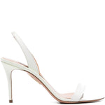 Sandali in pelle con cinturino 90mm so nude in bianco Aquazzura - donna 