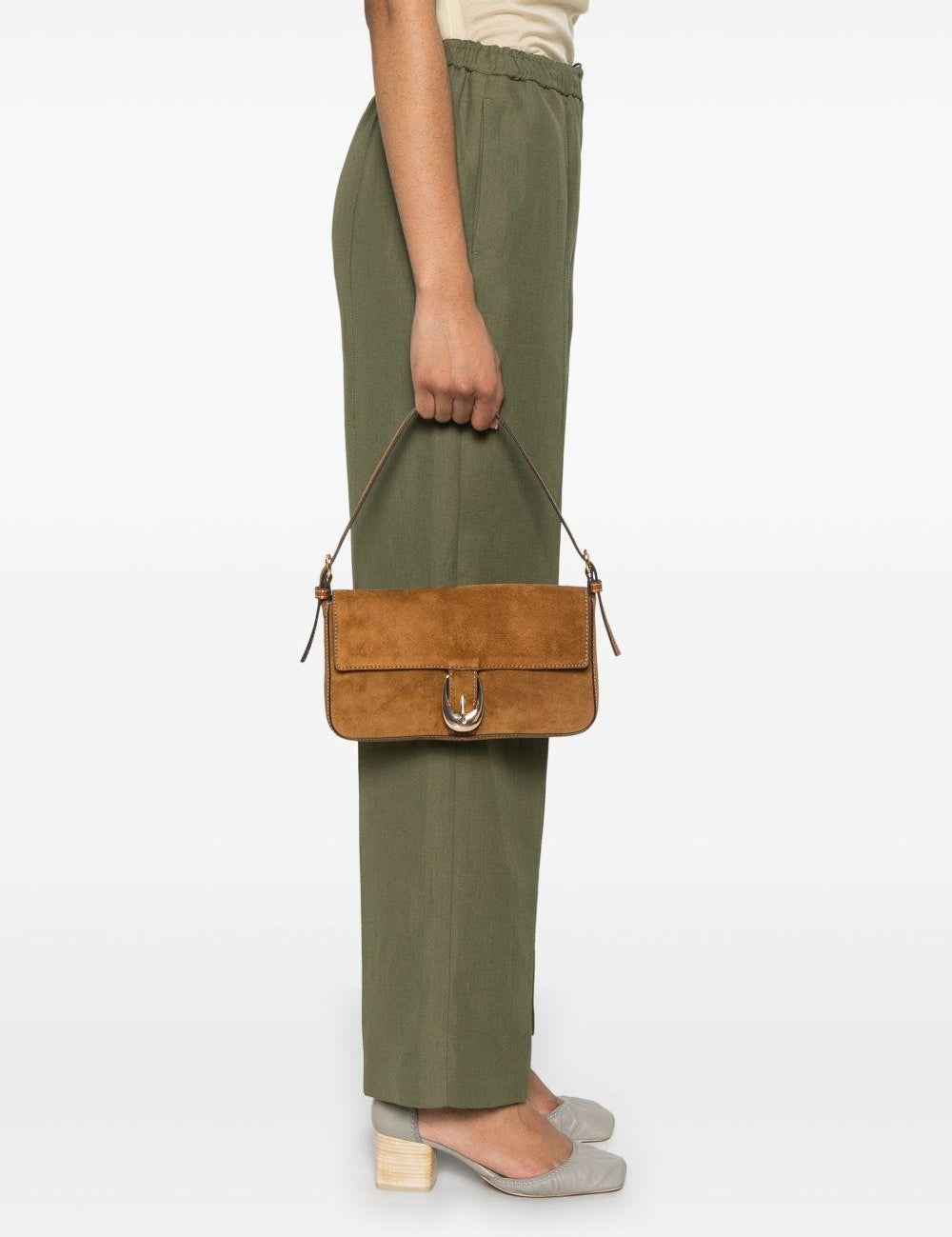 Borsa a spalla Harlow in marrone Staud - donna 