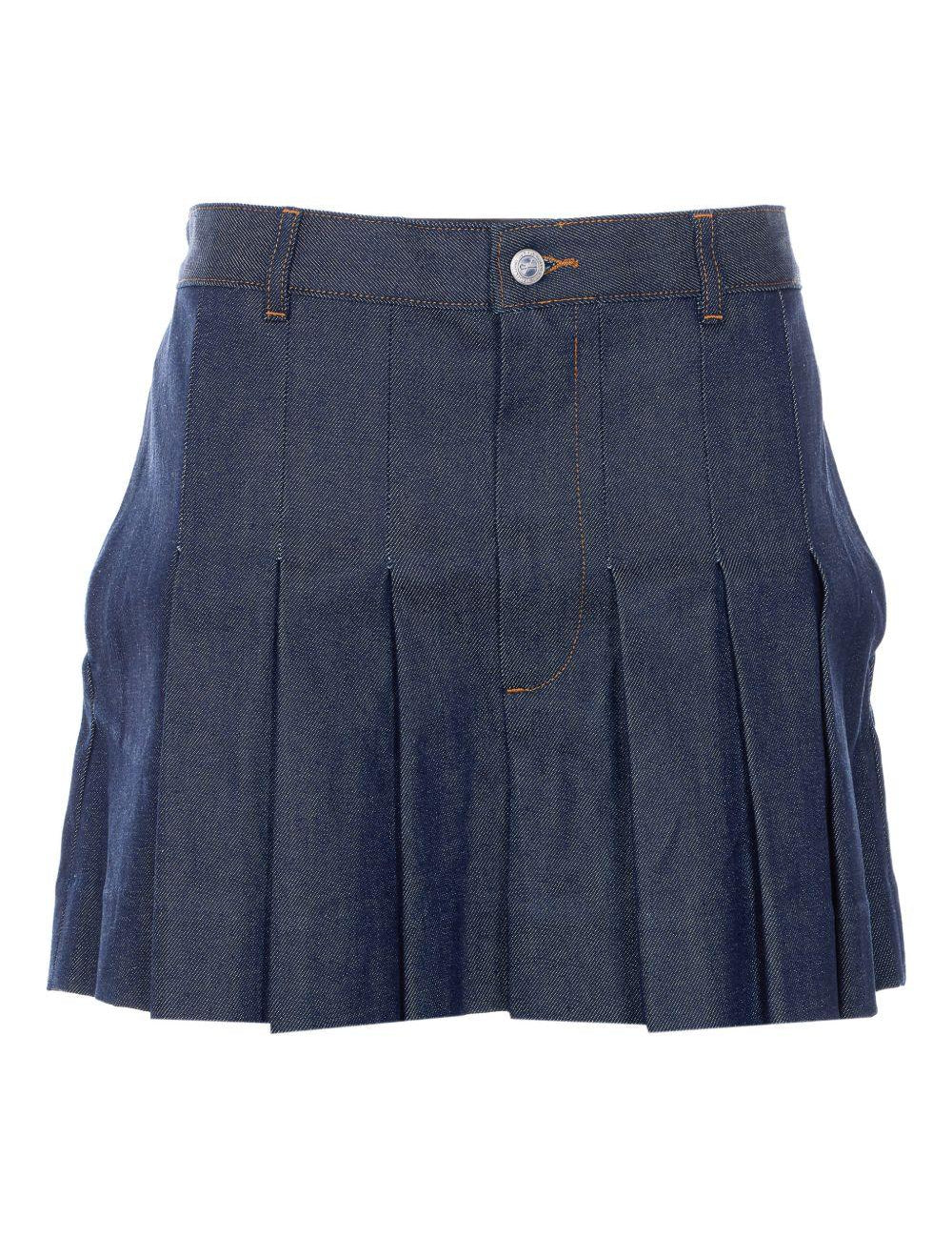 Minigonna con pieghe in blu A.P.C. - donna 