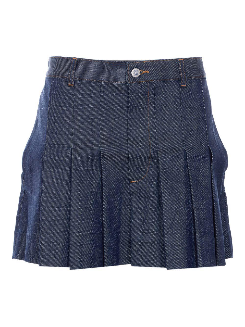 Minigonna con pieghe in blu A.P.C. - donna 