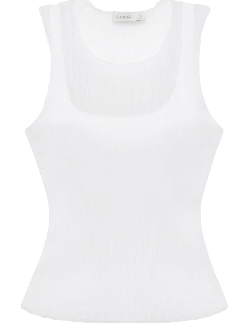 Canotta Oakley semi trasparente in bianco - SIMKHAI donna 