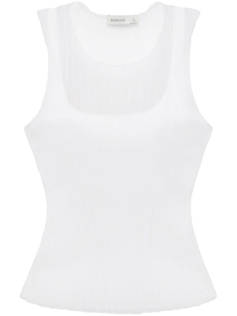 Canotta Oakley semi trasparente in bianco - SIMKHAI donna 