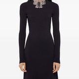 Abito lungo con schiena scoperta in nero Rabanne - donna 