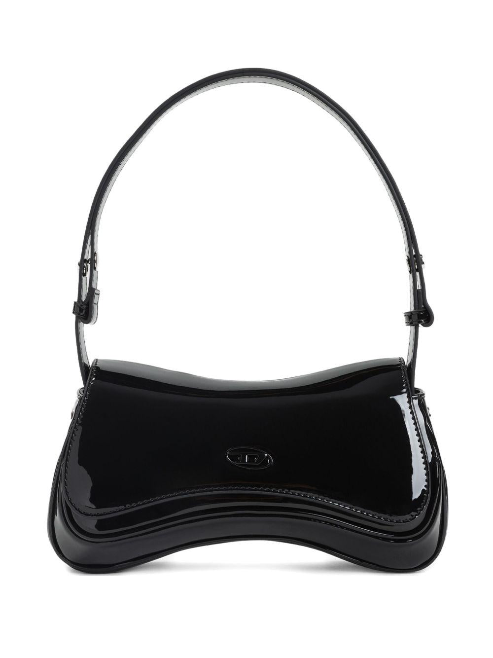 Borsa a spalla Play con placca logo in nero Diesel - donna 