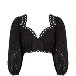 Top Luna con ricamo in nero Charo ruiz ibiza 1989 - donna 