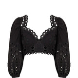 Top Luna con ricamo in nero Charo ruiz ibiza 1989 - donna 