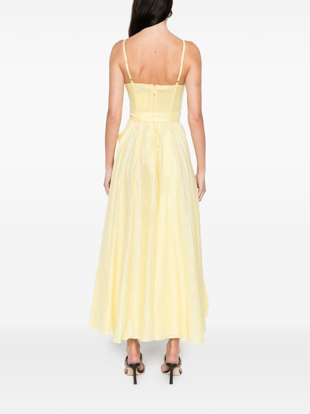 Abito midi con cintura in vita in giallo Zimmermann - donna 