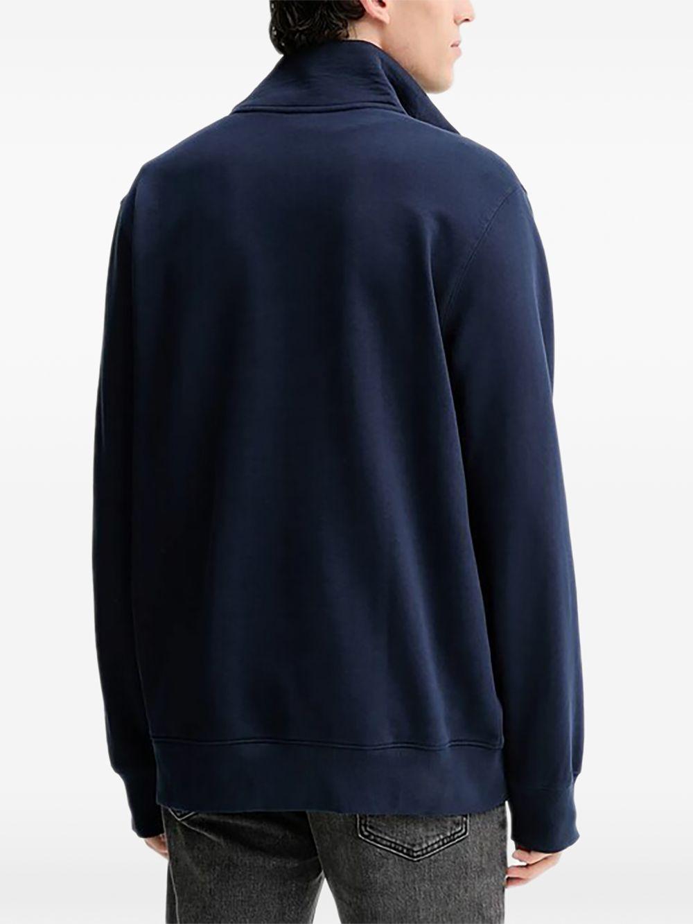 Felpa con zip in blu Levi's - uomo 