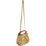 Borsa con stampa animalier in giallo 