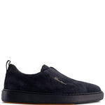 Sneakers senza lacci in suede in nero Santoni - uomo 