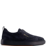 Sneakers senza lacci in suede in nero Santoni - uomo 