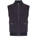 Gilet con tasca a bottoni in blu Brunello cucinelli - uomo 