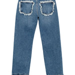 Jeans con frange in blu Sefr - uomo 
