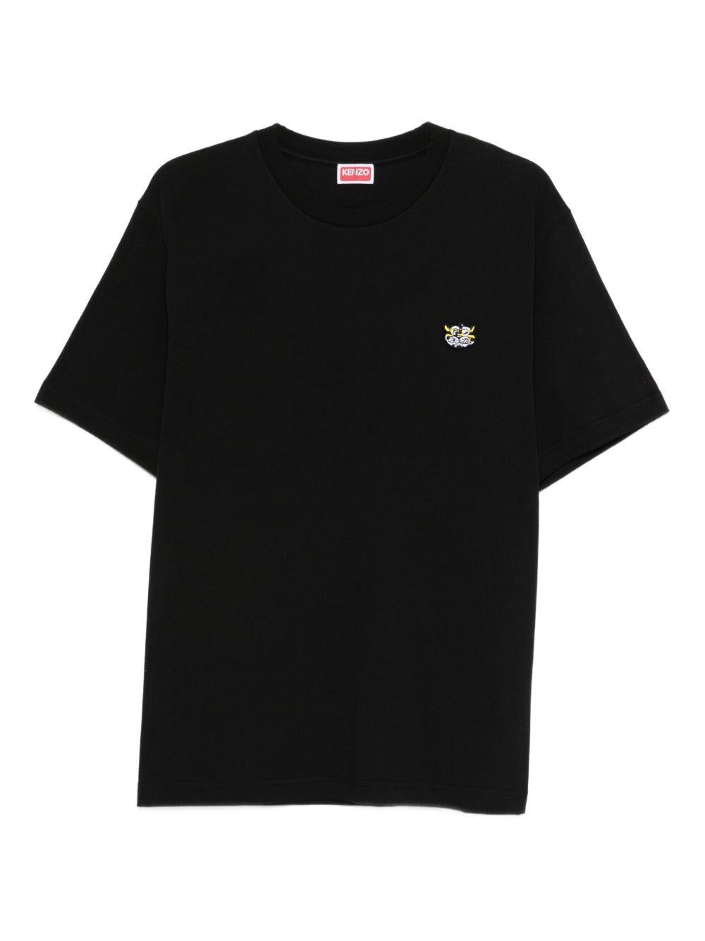 T-shirt con applicazione ricamata in nero Kenzo - uomo 