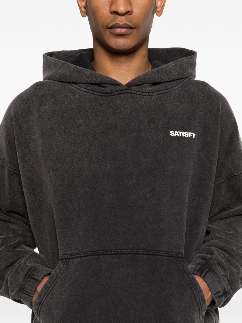 Felpa con cappuccio in nero Satisfy - unisex 