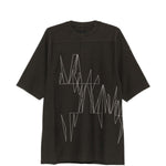 T-shirt a maniche corte jumbo in grigio Rick Owens x Moncler - unisex 