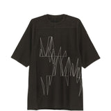T-shirt a maniche corte jumbo in grigio Rick Owens x Moncler - unisex 