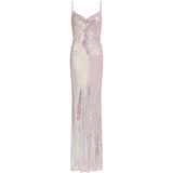 Abito da sera con paillettes foxx  in lilla Jenny packham- donna 