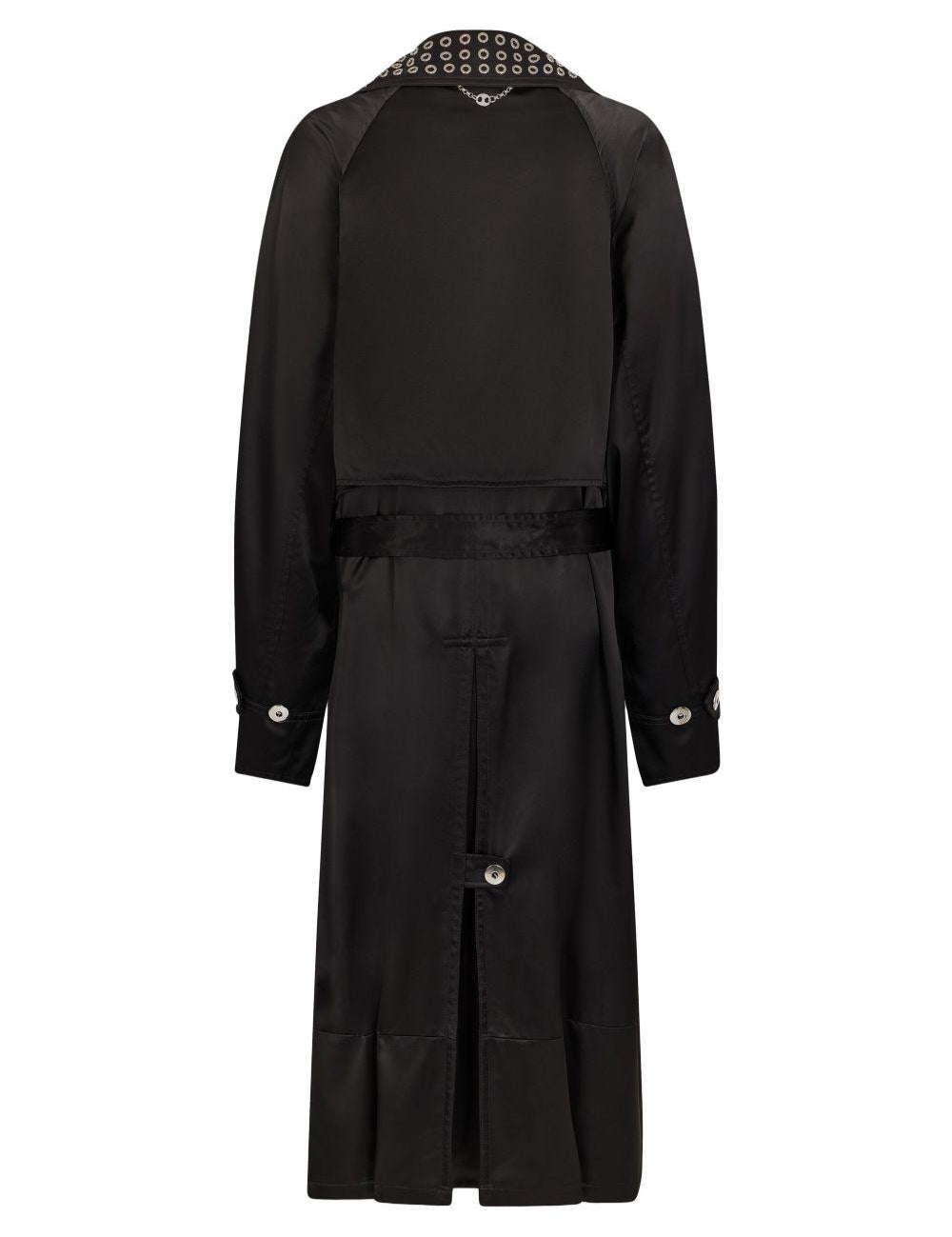 Trench con occhielli in nero Rabanne - donna 