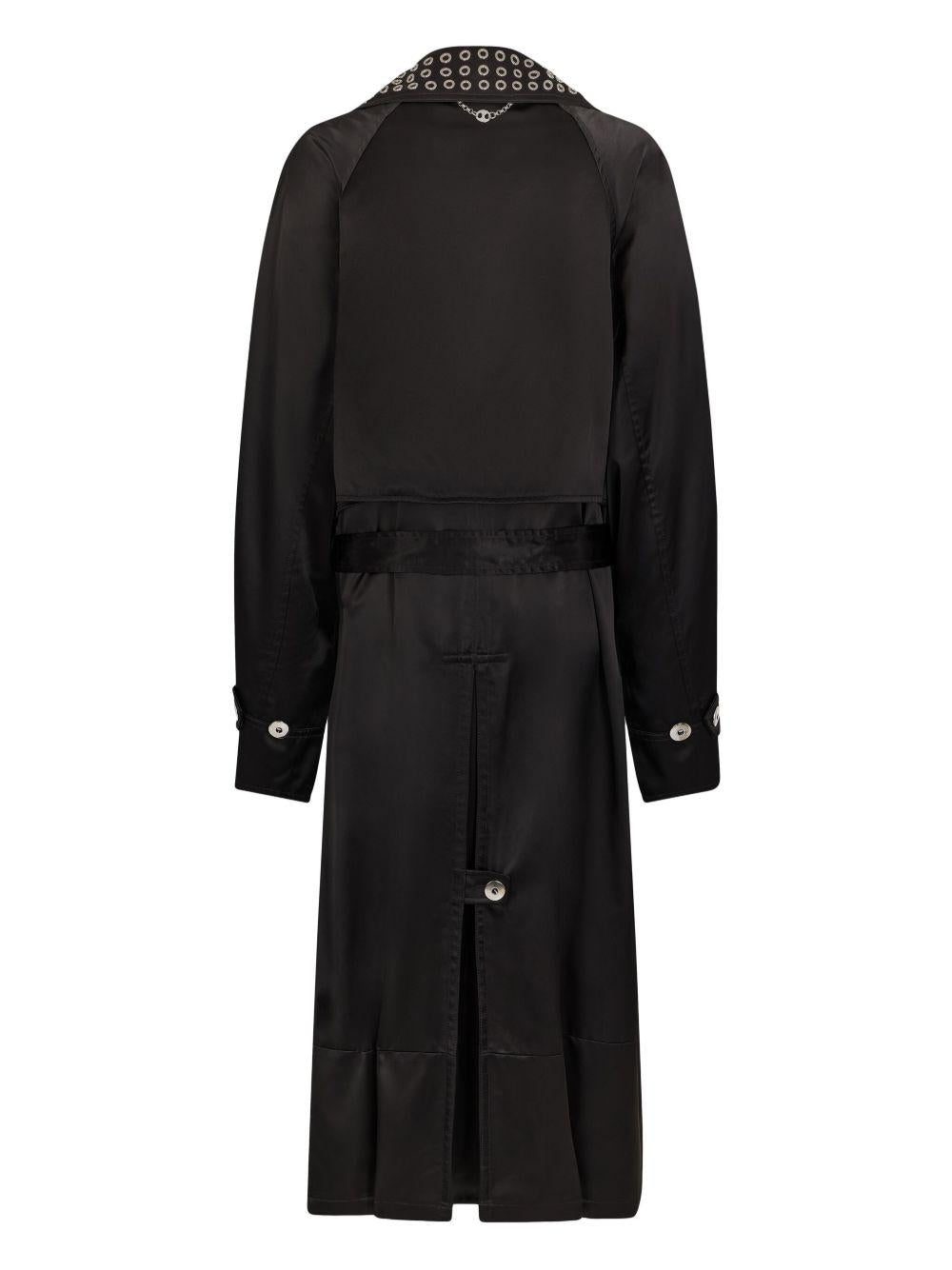 Trench con occhielli in nero Rabanne - donna 