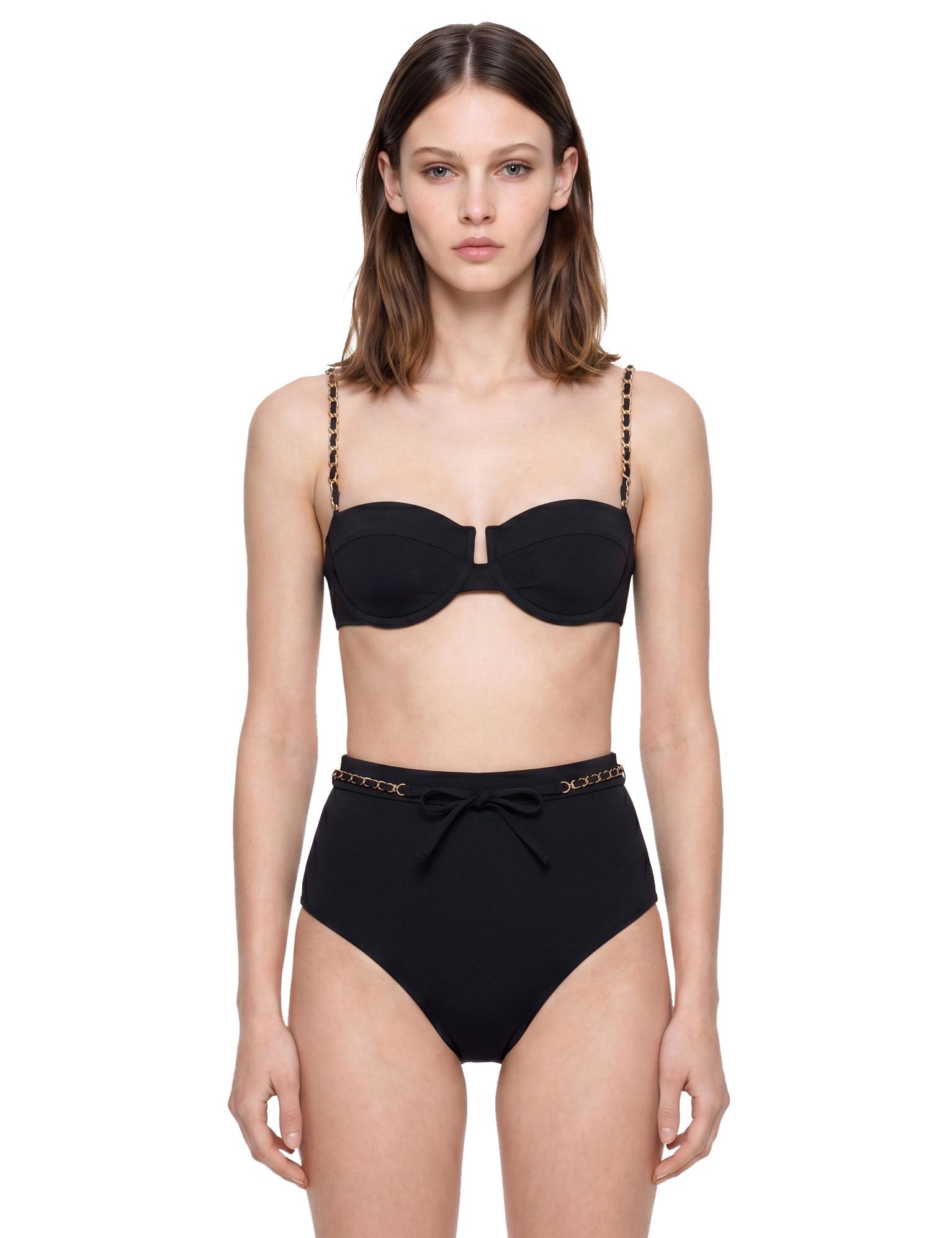Bikini bandeau Roselight in nero 
