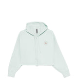 Felpa con stampa logo in verde Adidas by stella mc cartney - donna 