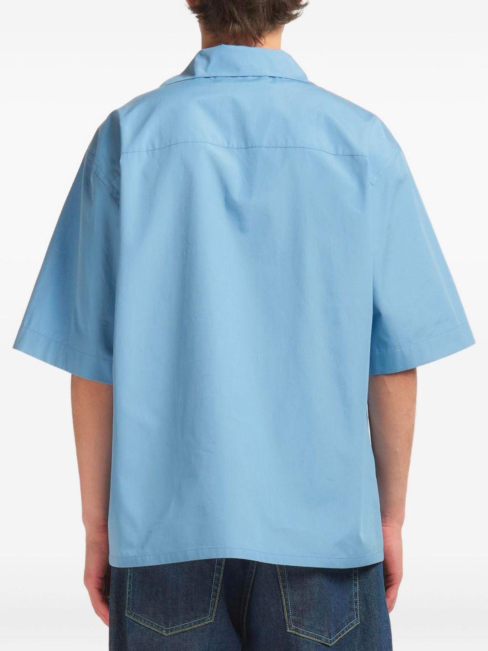 Camicia a maniche corte con logo in blu Marni - uomo 