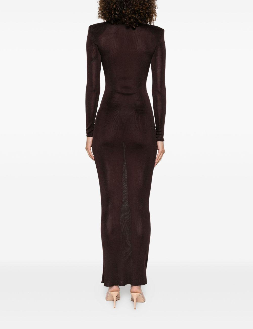 Abito a collo alto in marrone Self-portrait - donna 