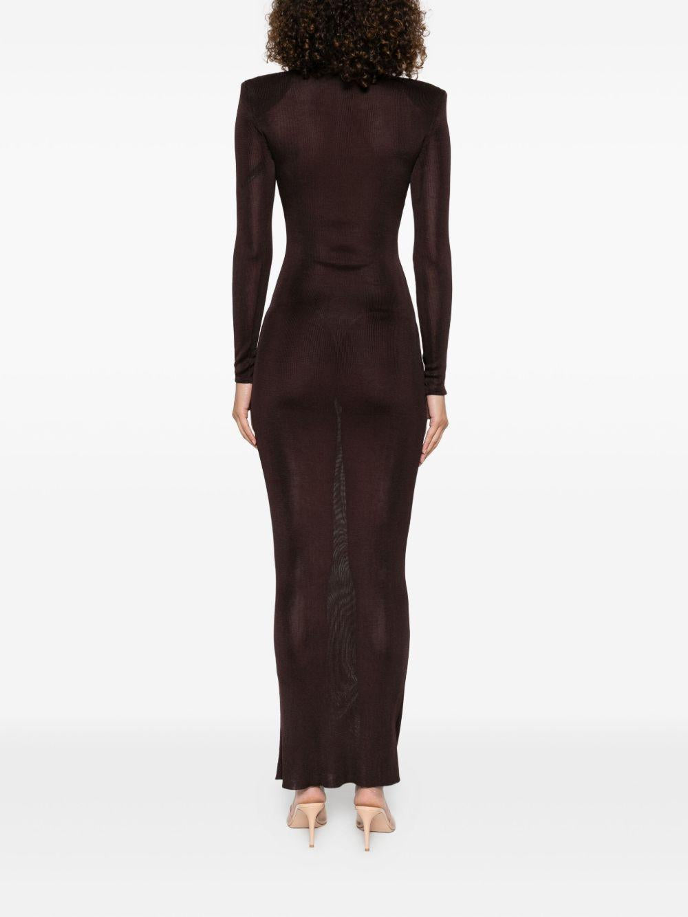 Abito a collo alto in marrone Self-portrait - donna 