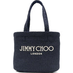 Borsa con logo in raffia in blu Jimmy choo - donna 